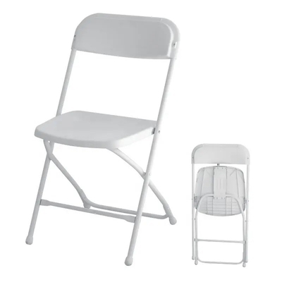 81*42*39cm Fan de trabajo pesado espalda silla plegable de plástico blanco para aplicaciones de taller