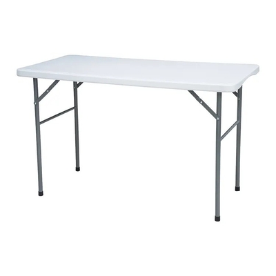 122*61*74CM Mesa plegable de plástico blanco con altura ajustable para picnic al aire libre 4FT
