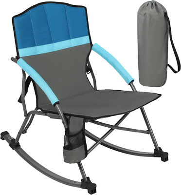De espalda alta apoyabrazos duros silla de campamento portátil y apoyo de mecha 130 kg espalda negra