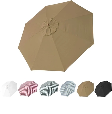 180g Poliéster impermeable y resistente a los rayos UV Paraguas redondo rayado para todas las estaciones