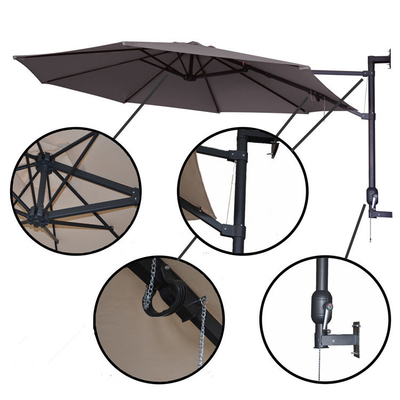 Tejido de poliéster acero redondo impermeable con vela paraguas paraguas para adultos exterior